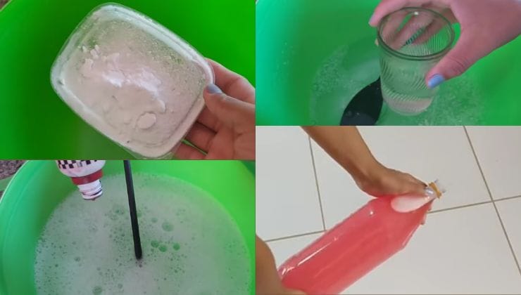 Limpiador hecho con vinagre y bolas de naftalina