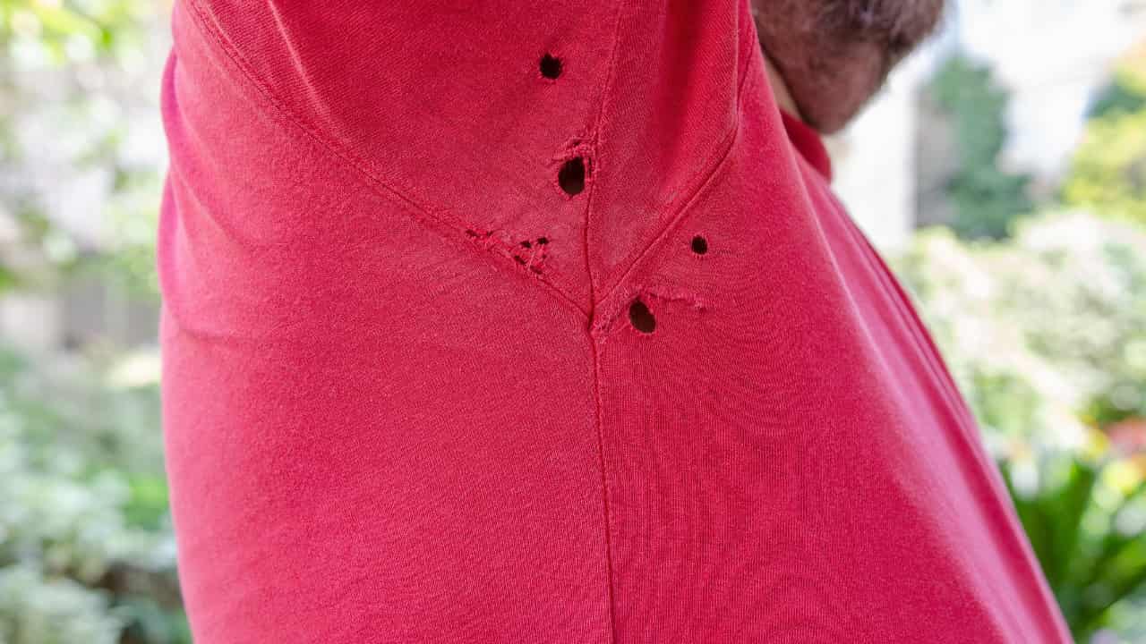 Se forman agujeros en las camisas.