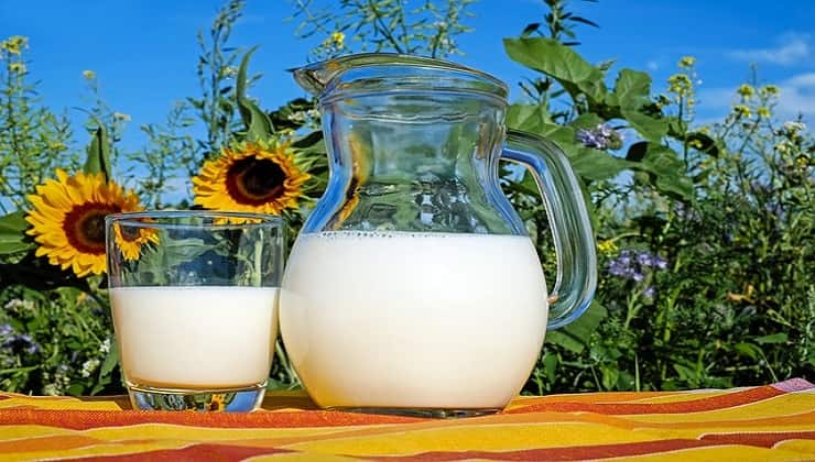 Jarra de leche fresca