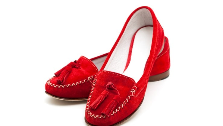 Zapatos de ante rojo