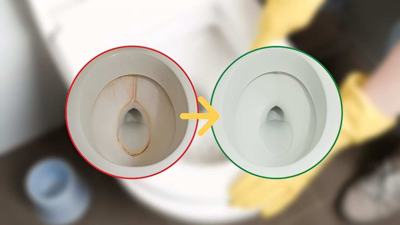 Taza del inodoro amarillenta