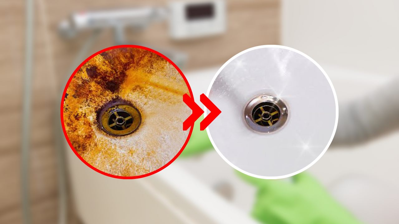 Manchas de óxido en la bañera o el inodoro.