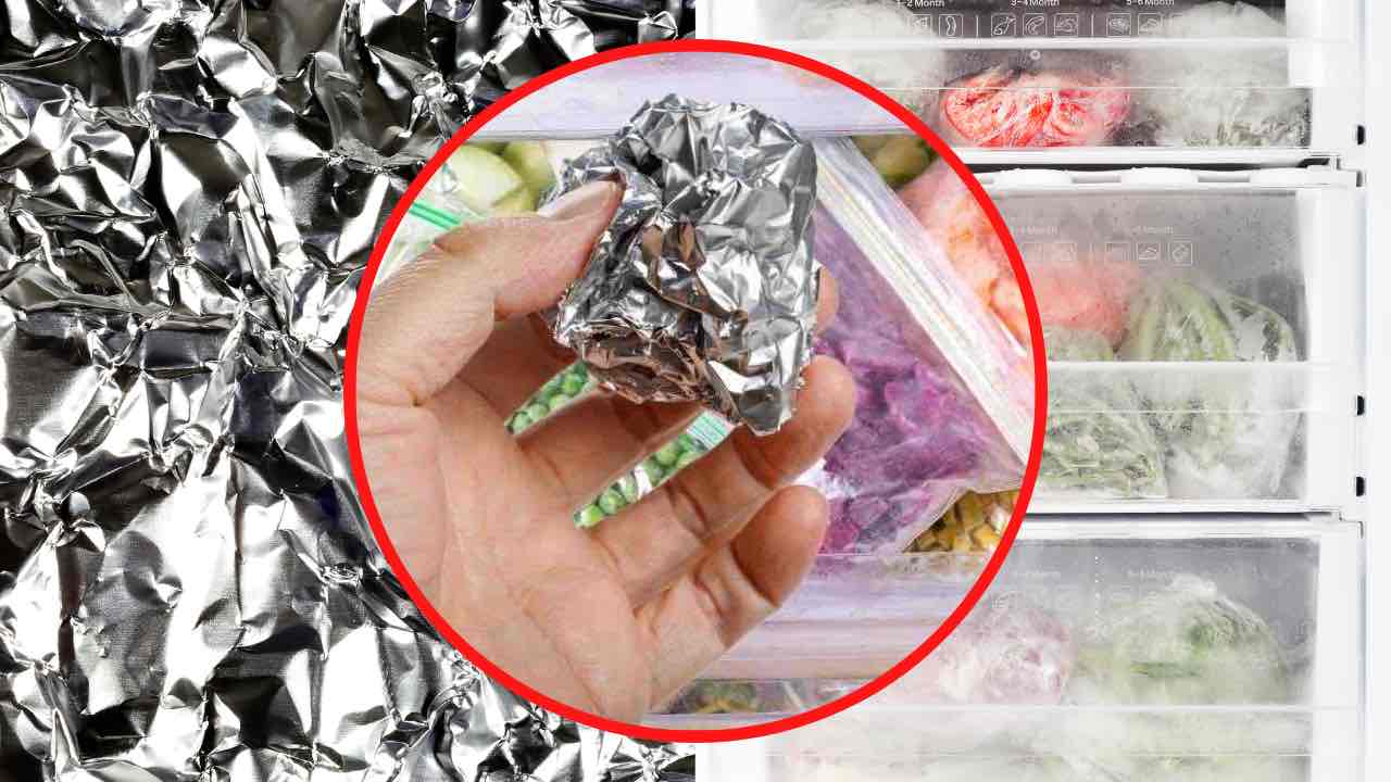 Papel de aluminio en el congelador.